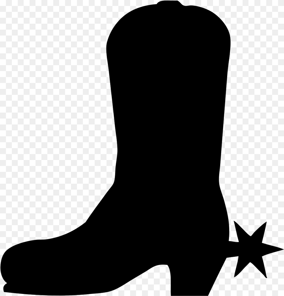Cowboy Boot Silhouette Silhouette Cowboy Boots Clipart, Gray Png Image