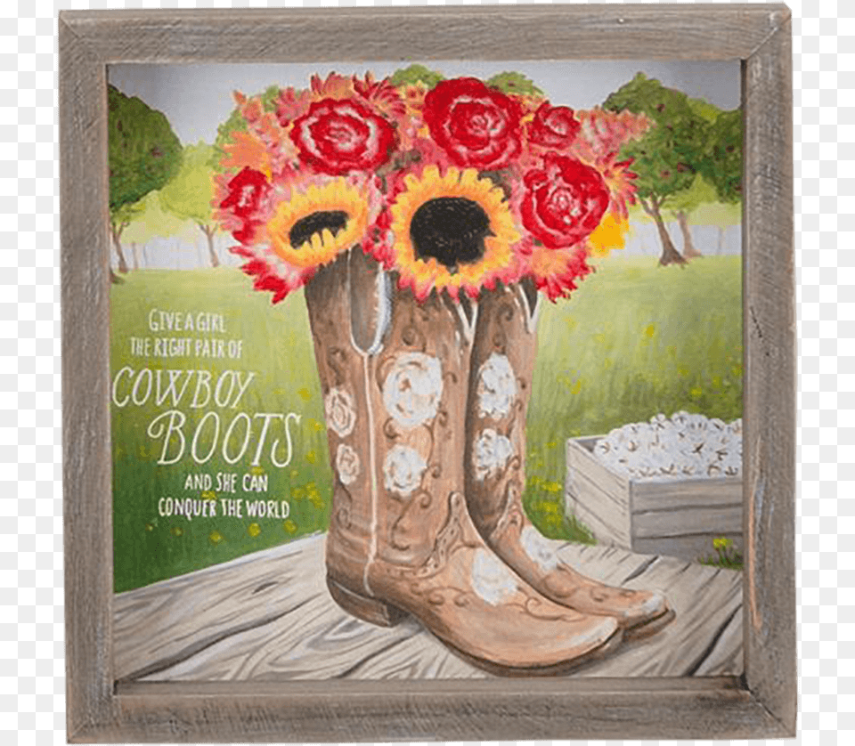 Cowboy Boots Framed Canvas Give A Girl The Right Pair Of Cowboy Boots, Adult, Wedding, Person, Female Png