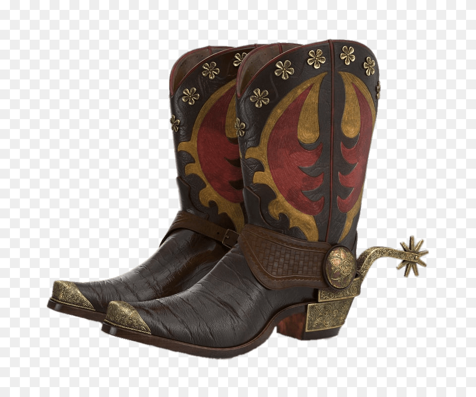 Cowboy Boots With Spurs, Boot, Clothing, Cowboy Boot, Footwear Png