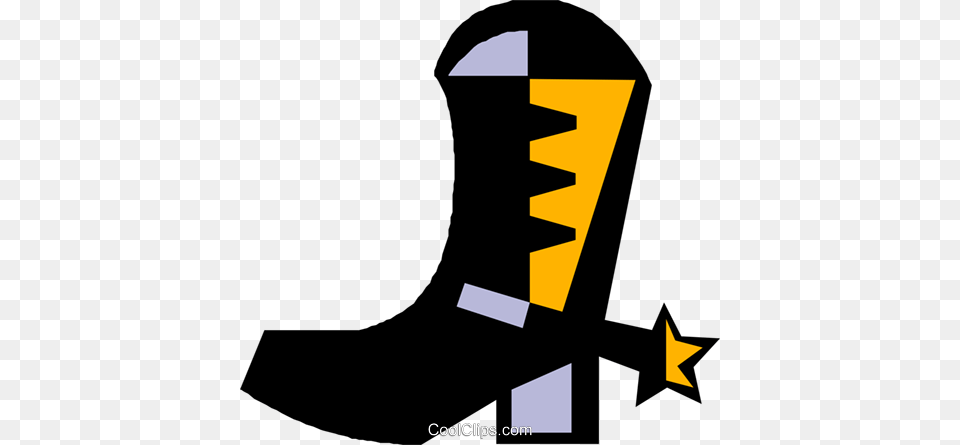 Cowboy Boots With Spurs Royalty Vector Clip Art Illustration, Clothing, Footwear, Shoe, Boot Free Png