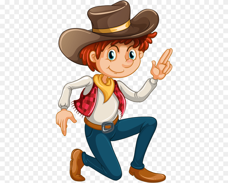 Cowboy Clip Art No Background Cartoon Cowboy Transparent, Clothing, Hat, Baby, Person Png Image