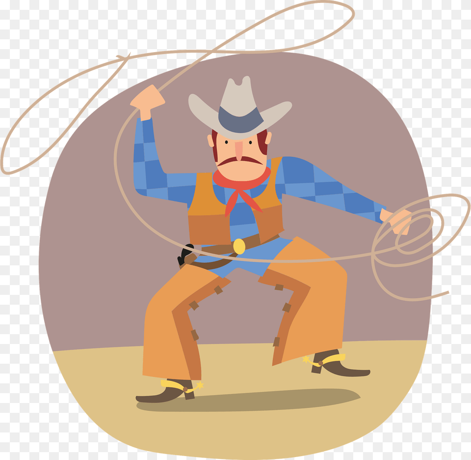 Cowboy Clipart, Clothing, Hat, Rope, Person Png Image