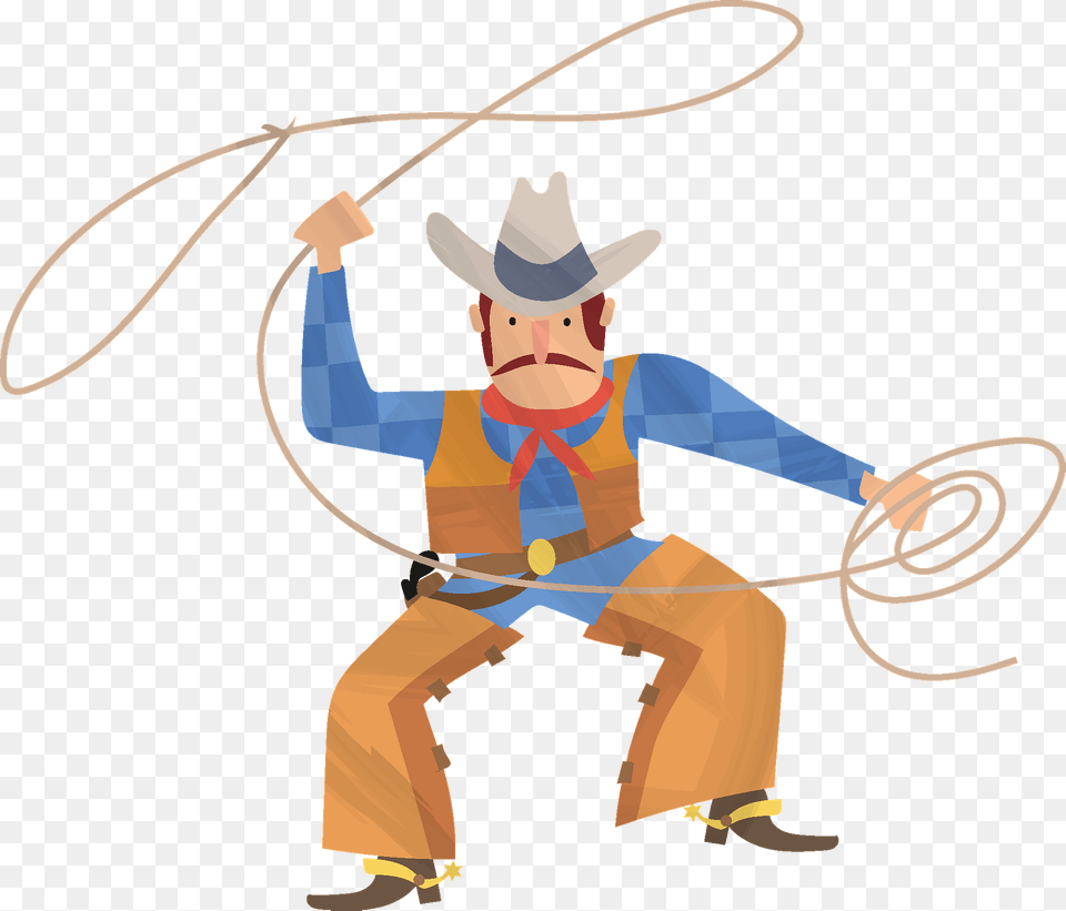 Cowboy Clipart, Clothing, Hat, Rope, Person Free Transparent Png