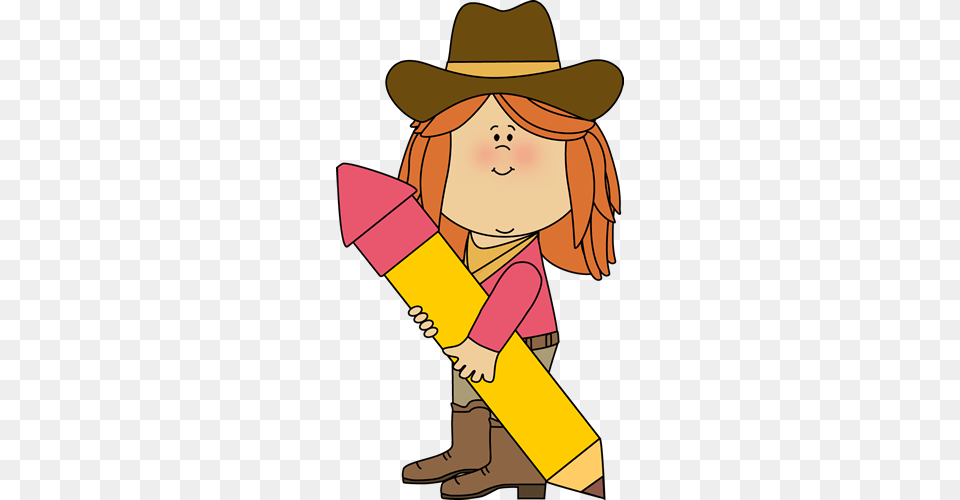 Cowboy Clipart Cowboy Cowgirl Cowboy Pencil Clip Art, Clothing, Hat, Baby, Person Free Png Download