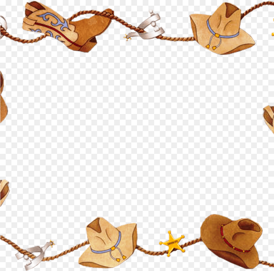 Cowboy Clipart Santa Clipart Transparent Western Border Clip Art, Clothing, Hat, Cowboy Hat, Accessories Free Png