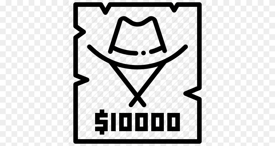 Cowboy Criminal Poster Reward Thief Wanted Icon, Clothing, Cowboy Hat, Hat Free Png Download