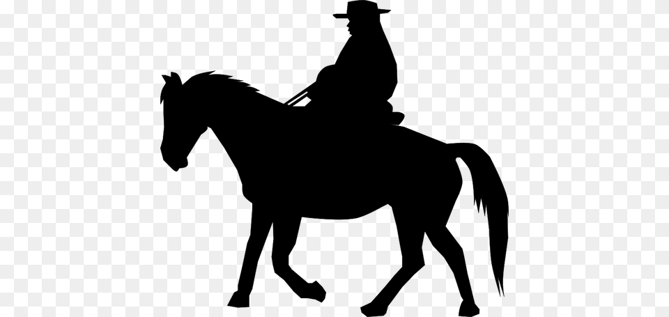 Cowboy Cross Silhouette Cowboy, Gray Free Transparent Png