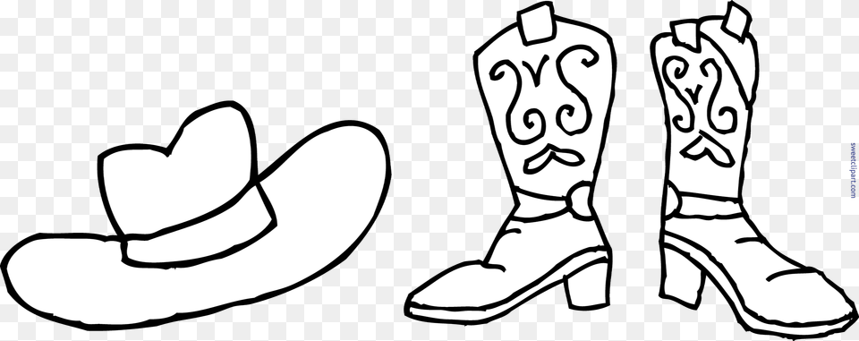 Cowboy Hat Boots Coloring, Clothing, Stencil, Person, Boot Png