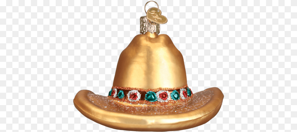 Cowboy Hat Ornament Old World Christmas Callisters Brass, Birthday Cake, Cake, Clothing, Cream Png