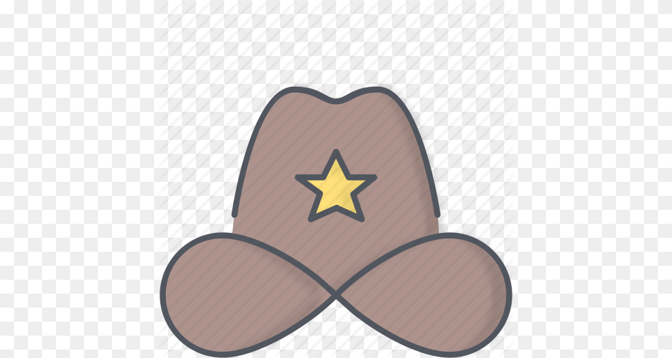 Cowboy Hat Police Sheriff Texas Uniform Wild West Icon, Clothing, Cowboy Hat, Symbol, Star Symbol Free Png