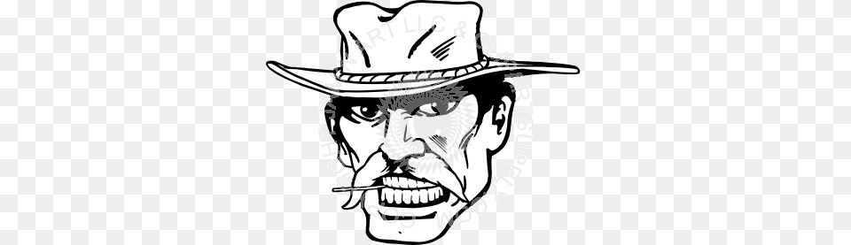 Cowboy Head Chewing On Toothpick, Clothing, Hat, Person, Cowboy Hat Png