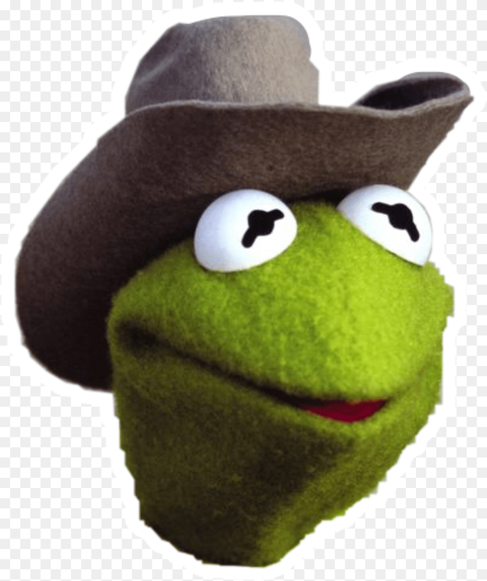 Cowboy Kermit Meme Lol Sticker Overlay Overlays Kermit The Frog Cowboy, Ball, Clothing, Hat, Plush Free Png Download