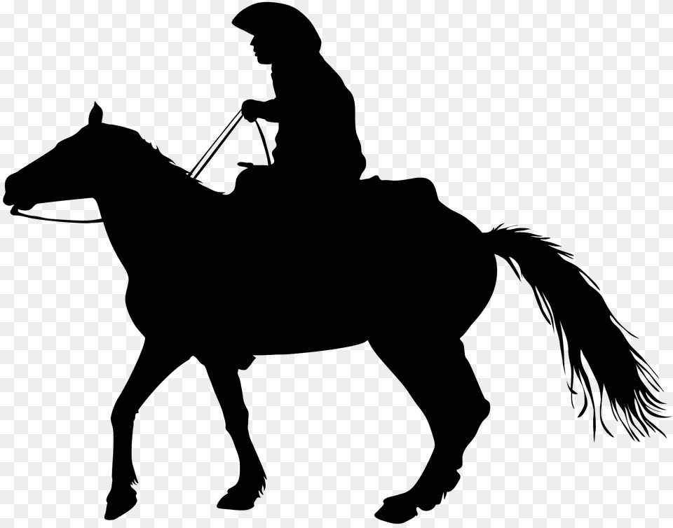 Cowboy On Horse Silhouette, Person, Mammal, Equestrian, Animal Free Png