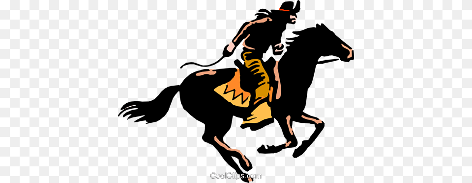 Cowboy On Horseback Royalty Free Vector Clip Art Illustration, Adult, Male, Man, Person Png