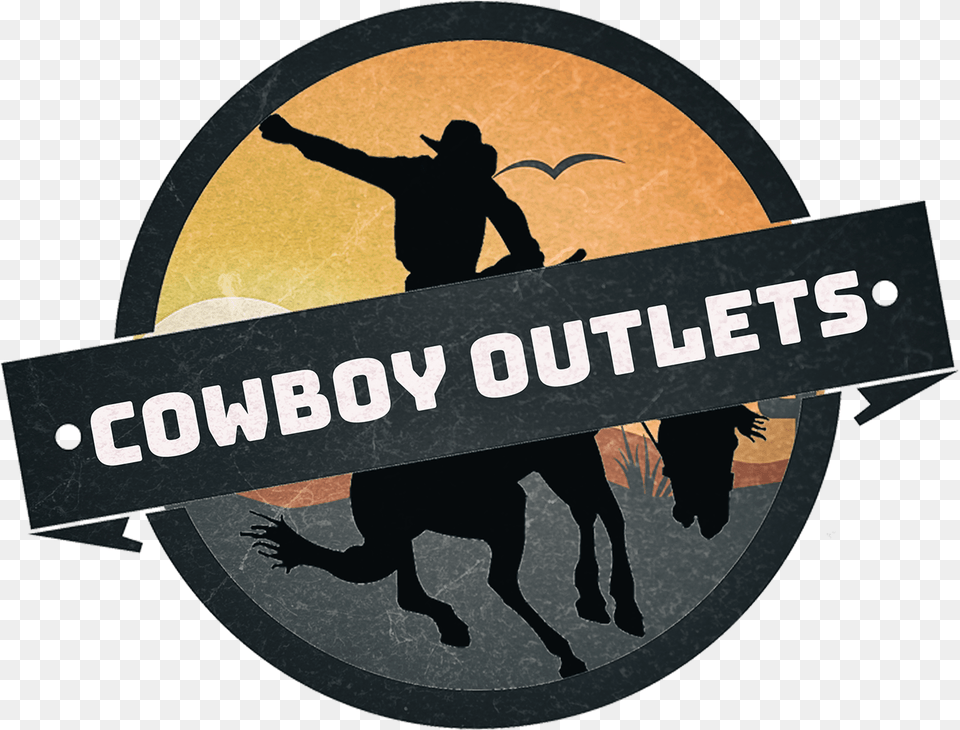 Cowboy Outlets Logo Silhouette, Adult, Person, Man, Male Free Png Download