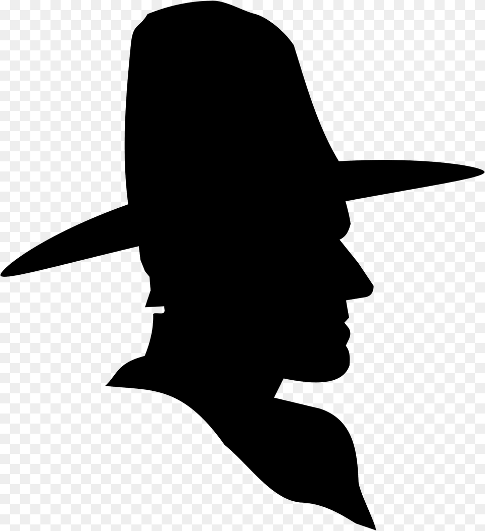 Cowboy Profile Silhouette Silhouette, Clothing, Hat, Cowboy Hat, Person Free Transparent Png