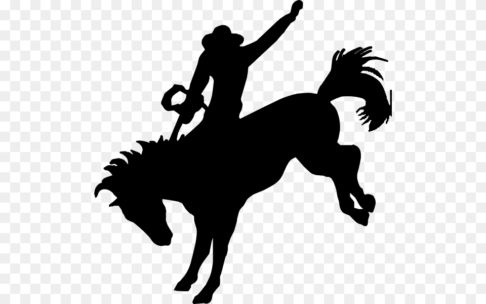 Cowboy Riding A Horse Silhouette Download Silhouette Cowboy Riding Horse, Stencil, Rodeo, Person Png Image