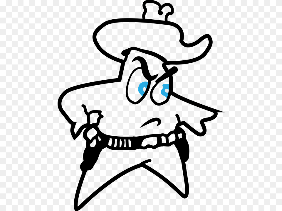 Cowboy Sheriff Star Stars Western Sheriff Badge Black And White Cartoon Free Png Download