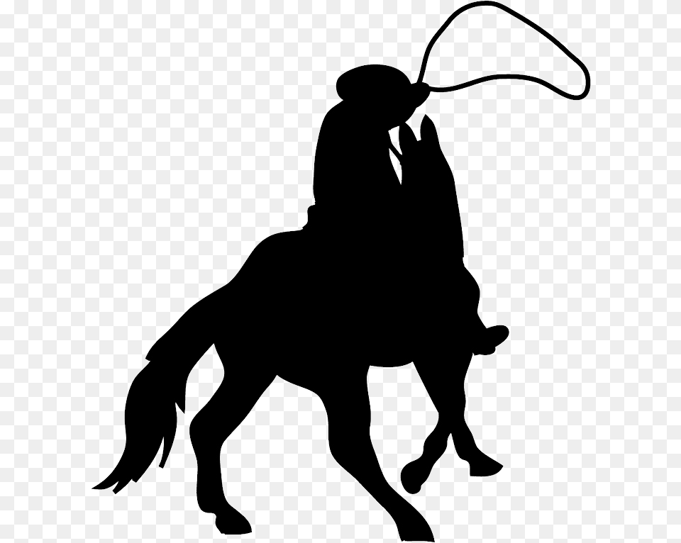 Cowboy Silhouette Image Cowboy On Horse Silhouette, Animal, Person, Equestrian, Mammal Free Png Download