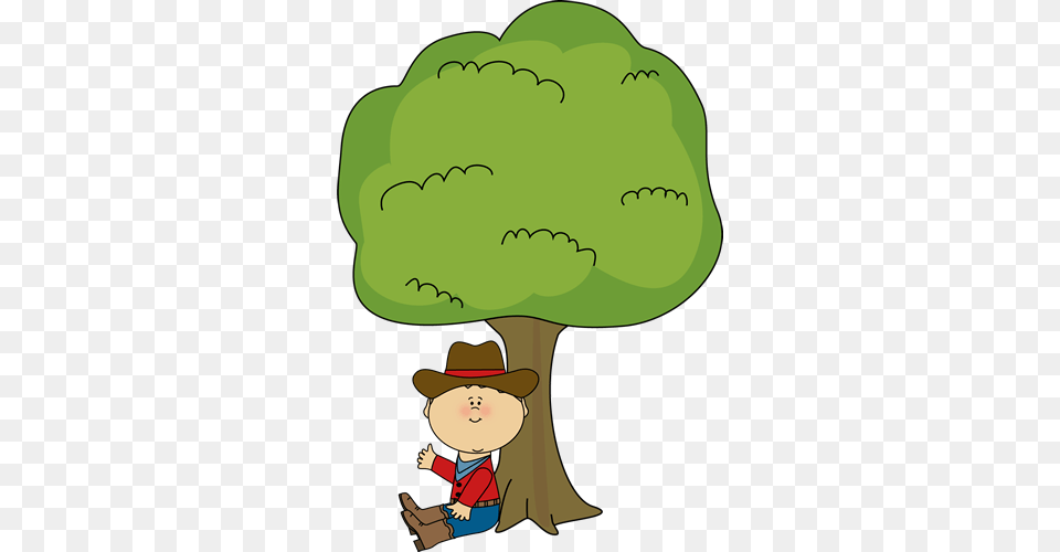 Cowboy Sitting Under A Tree Western Clip Art Art, Clothing, Hat, Baby, Person Free Png