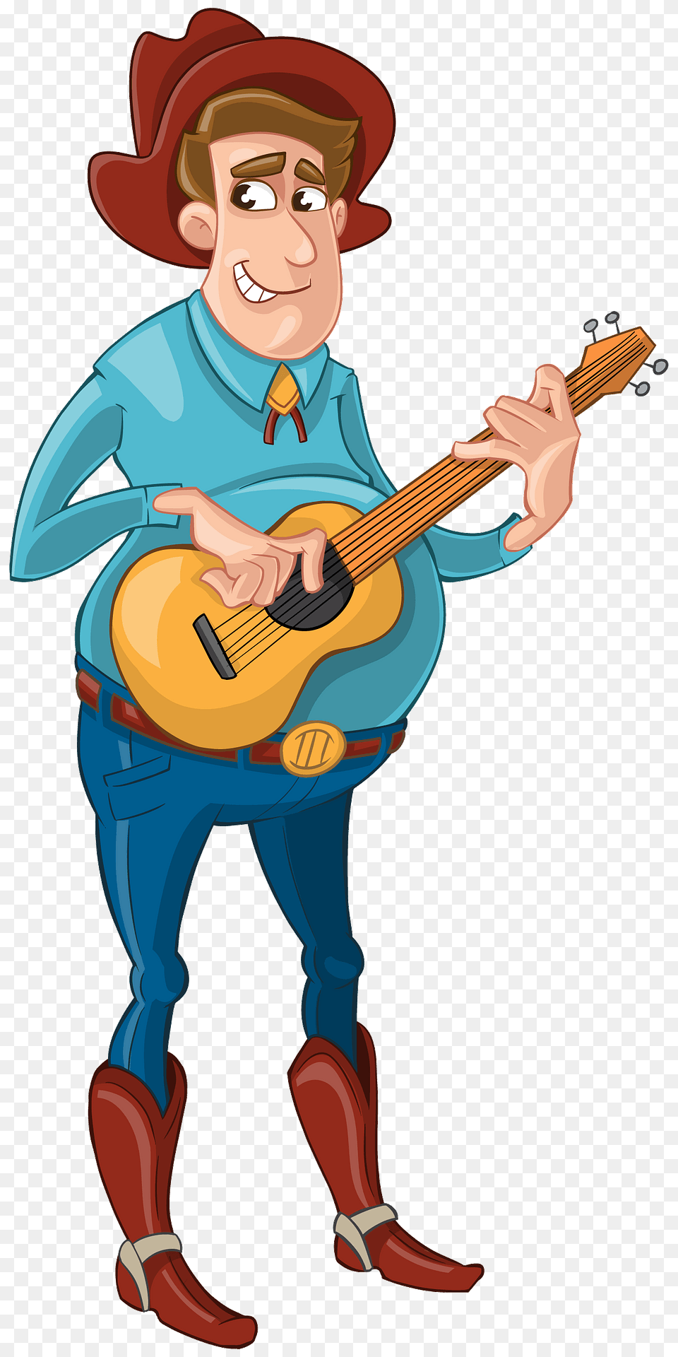 Cowboy With A Guitar Clipart, Boy, Child, Male, Person Free Png