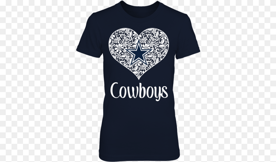Cowboys Logo Lace Heart With Logo Shirt Dallas Warm Up T Shirts For Basketball, Clothing, T-shirt Png Image