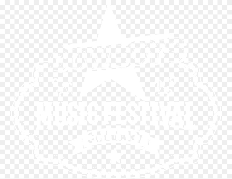 Cowboys Music Festival 01 Calgary 01 Johns Hopkins Logo White, Badge, Symbol, Emblem, Birthday Cake Png Image