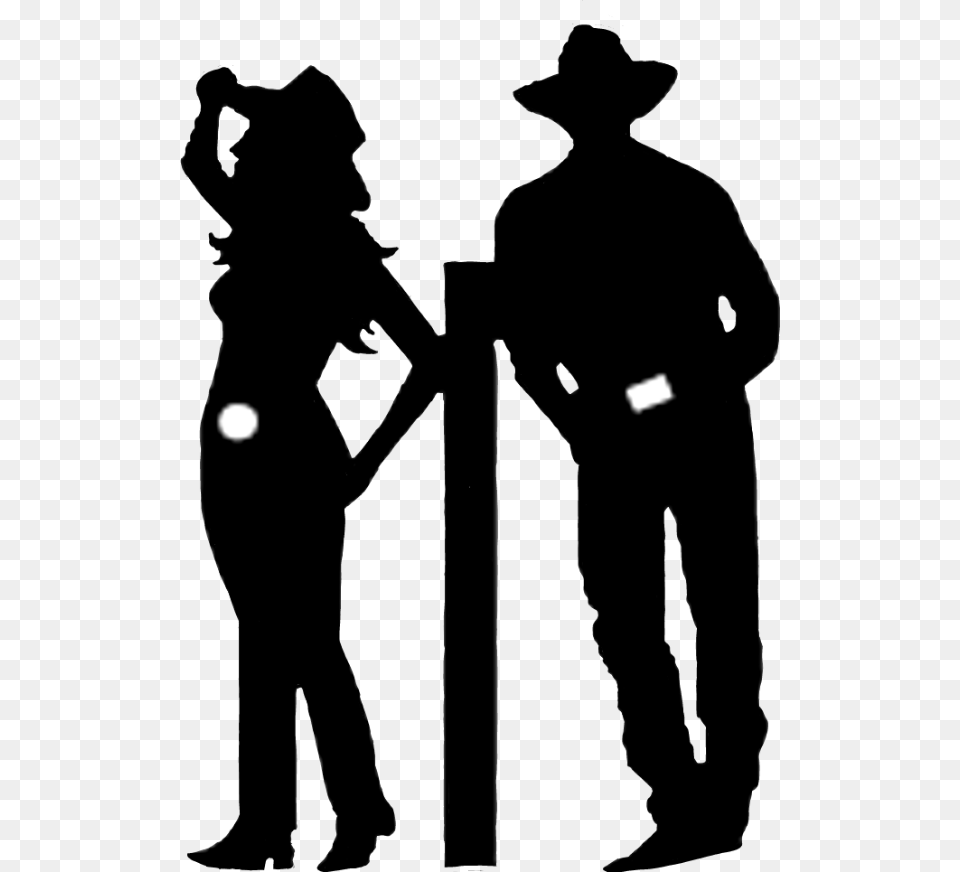 Cowgirl And Cowboy Silhouette Download Cowboy And Cowgirl, Adult, Male, Man, Person Png