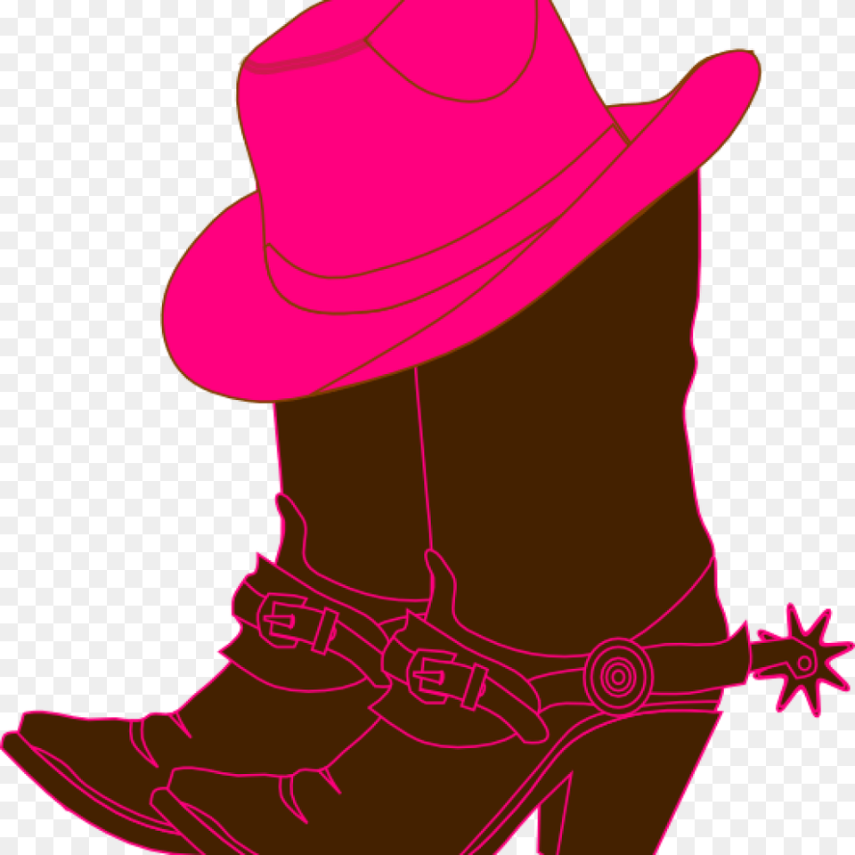 Cowgirl Boot Clipart Cowgirl Boots Clip Art At Clker Silhouette Cowboy Boots Clipart, Clothing, Hat, Cowboy Hat, Sun Hat Png Image