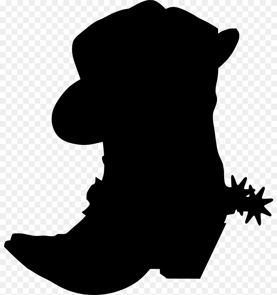 Cowgirl Boot Clipart Clipart Cowboy Boot Silhouette, Gray Free Transparent Png