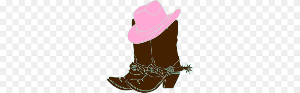 Cowgirl Boots And Pink Cowgirl Hat Clip Art, Clothing, Cowboy Hat, Baby, Person Free Png Download