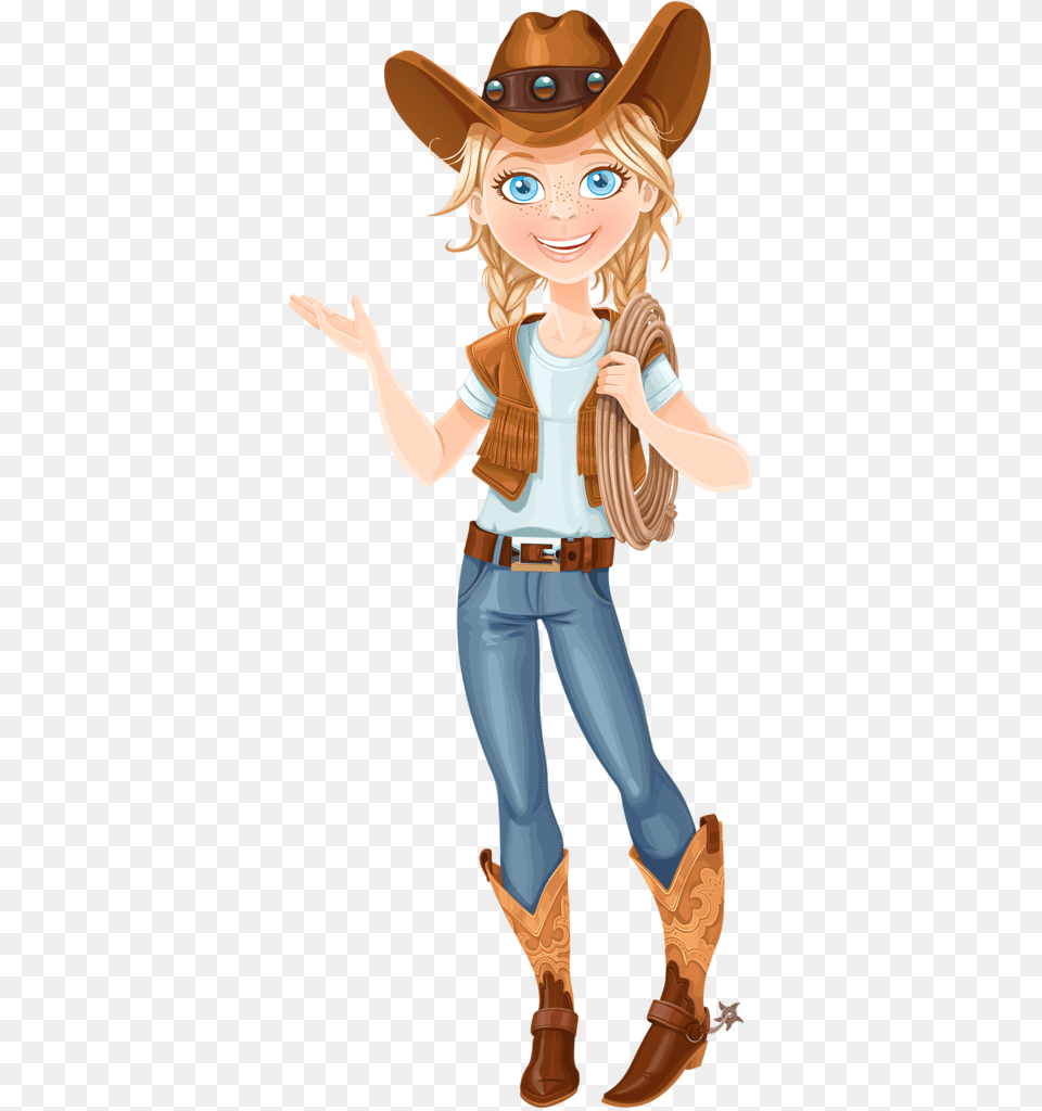 Cowgirl Cartoon Characters, Child, Female, Girl, Person Png Image