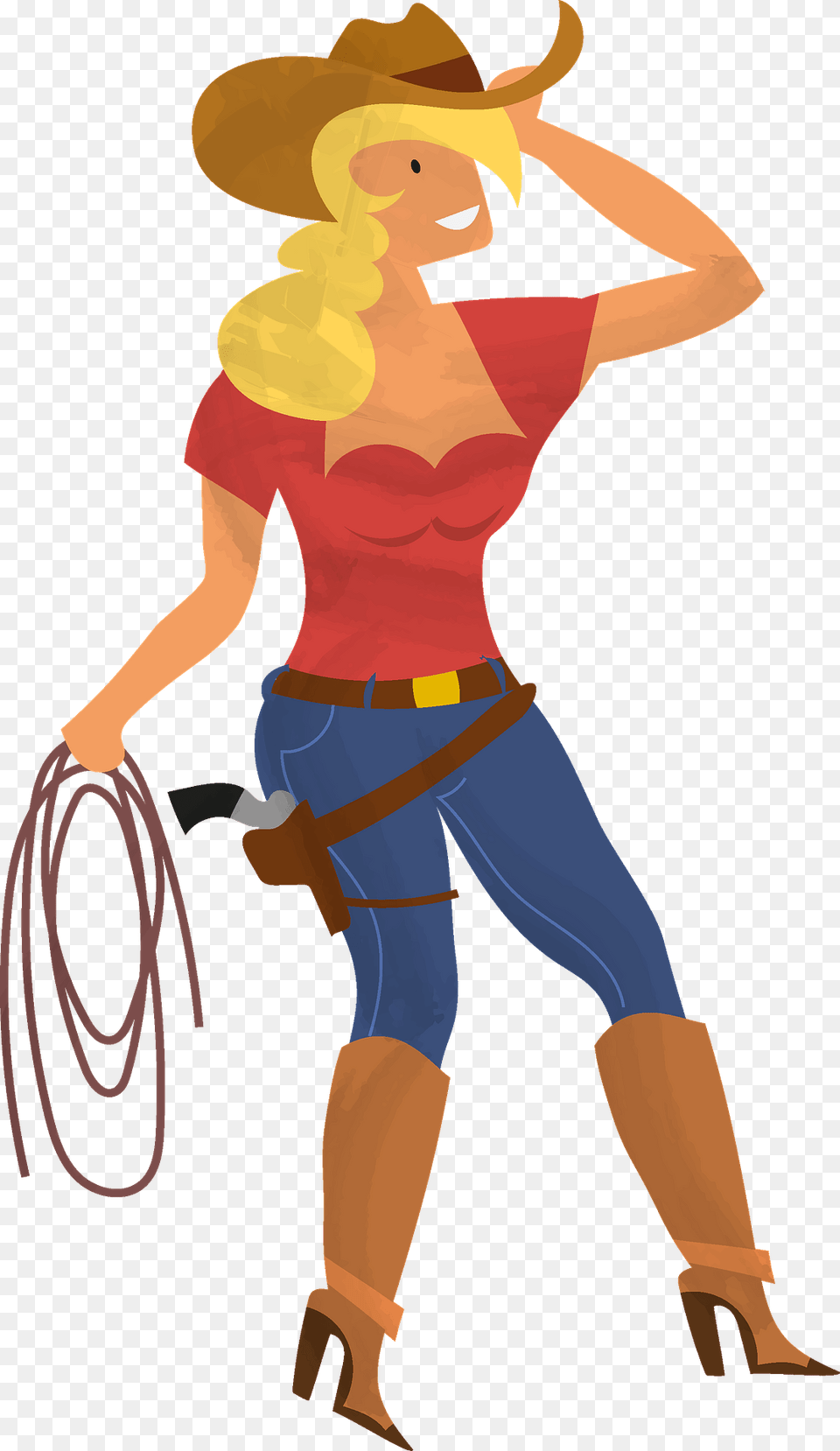 Cowgirl Clipart, Clothing, Hat, Person Png Image