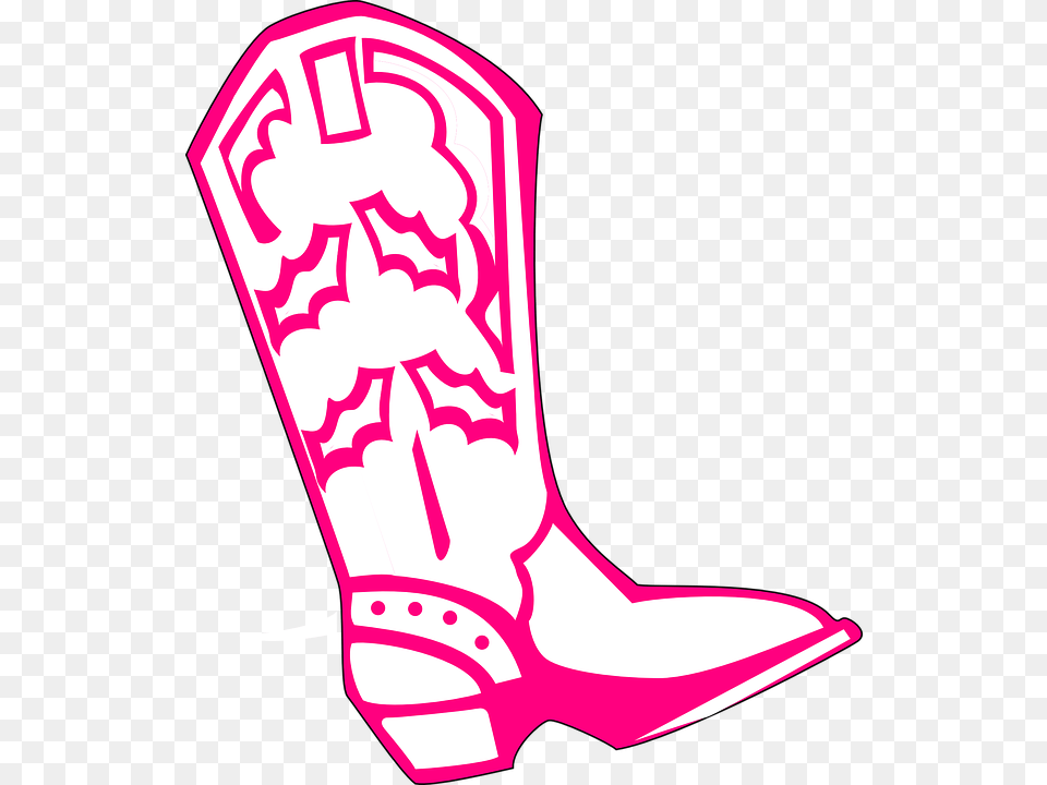 Cowgirl Hat Clipart 26 Pink Cowboy Boot, Clothing, Cowboy Boot, Footwear Png Image