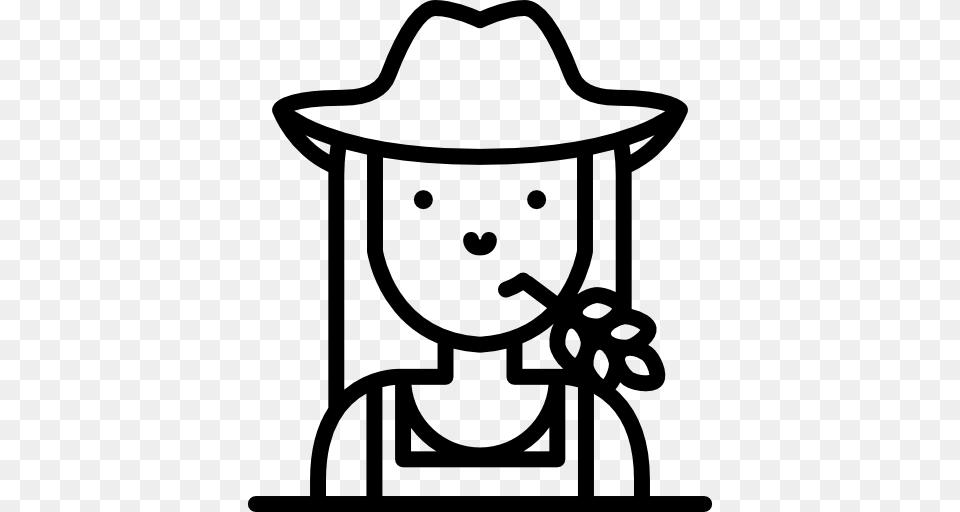 Cowgirl Icon, Clothing, Hat, Sun Hat, Stencil Free Png Download