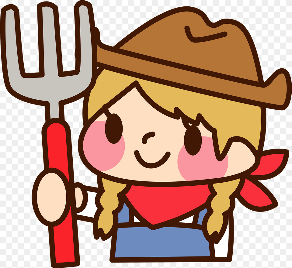 Cowgirl Is Holding A Pitchfork Clipart Cowboy, Cutlery, Fork, Dynamite, Weapon Free Png Download