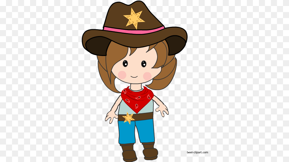 Cowgirl Standing In Western Dress Clipart, Clothing, Hat, Baby, Person Png Image