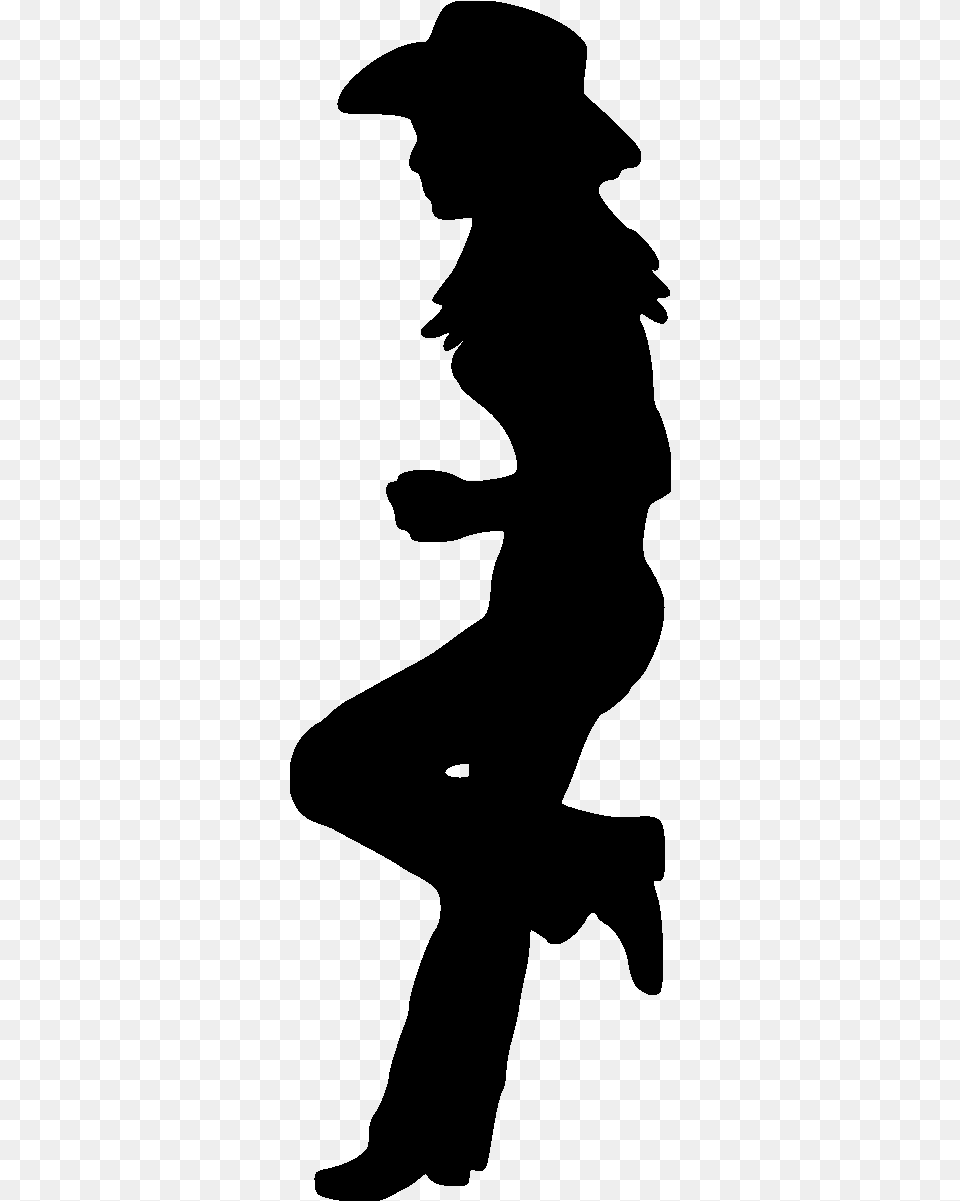 Cowgirl Up Clipart Leaning Cowgirl Silhouette, Gray Png Image