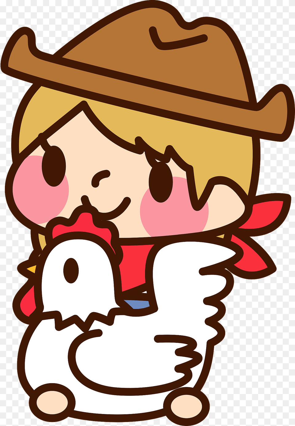 Cowgirl With Chicken Clipart, Clothing, Hat, Cream, Dessert Free Png Download