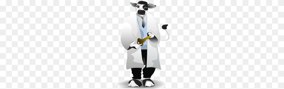 Cowvin The Cow Holding A Key Garage Sale, Clothing, Coat, Lab Coat, Adult Png Image