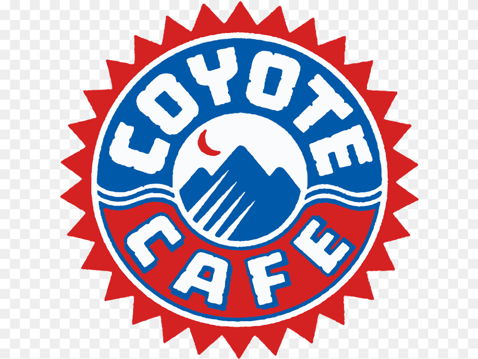Coyote Cafe Mountains Moon Clipart Black White, Logo, Emblem, Symbol, Badge Free Png