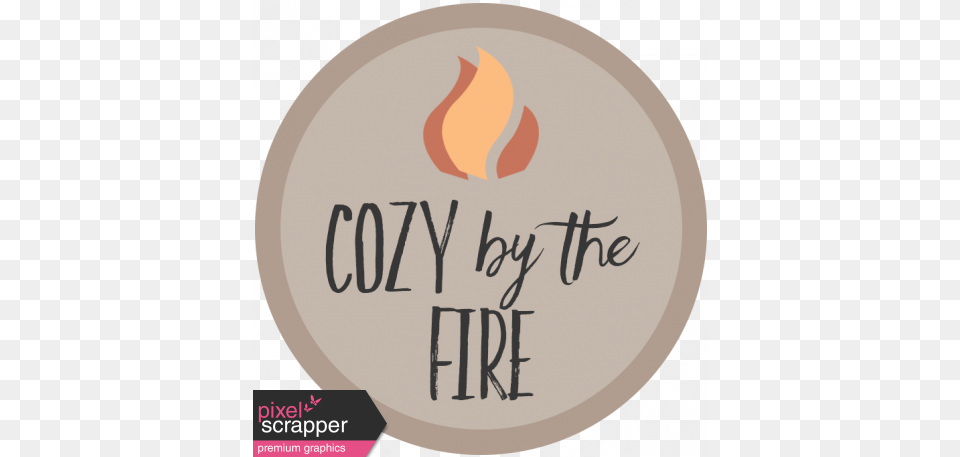 Cozy By The Fire Word Art Circle Graphic Brooke Gazarek Calligraphy, Flame Free Png Download