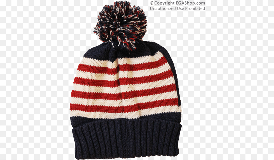 Cozy Patriotic Stars And Stripes Knit Cap At The Ega Beanie, Clothing, Hat, Knitwear, Sweater Free Png Download