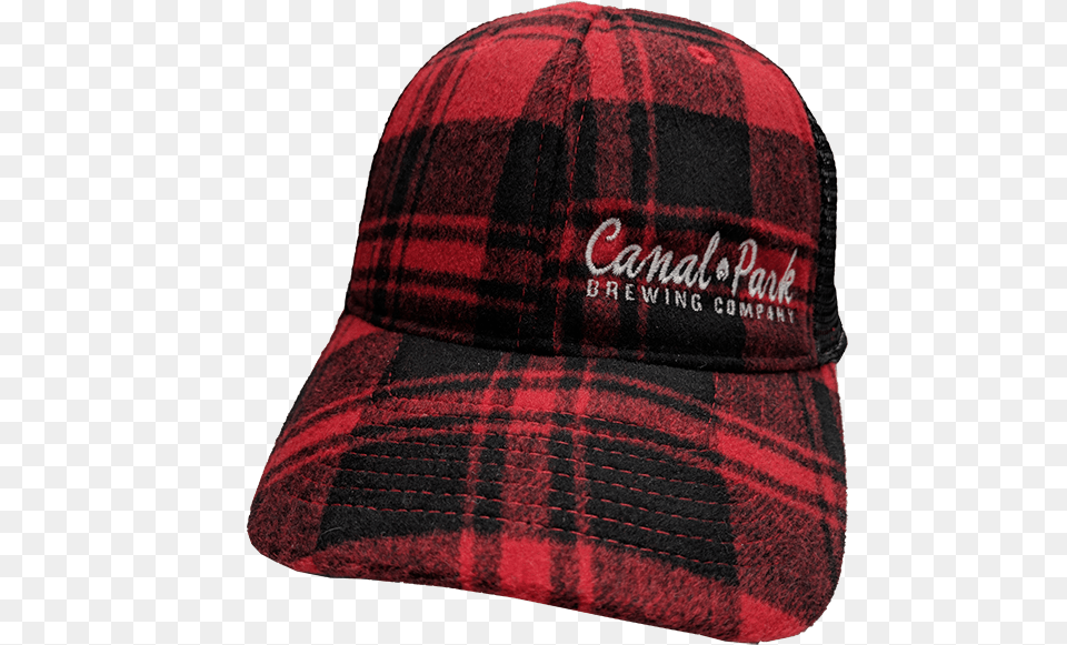 Cpb Buffalo Plaid Trucker Hat Canal Park Brewing Company, Baseball Cap, Cap, Clothing, Tartan Png