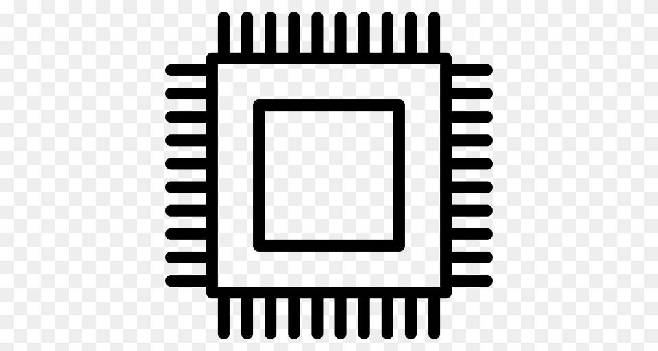 Cpu Microchip Processor Icon And Vector For Free Download, Gray Png Image