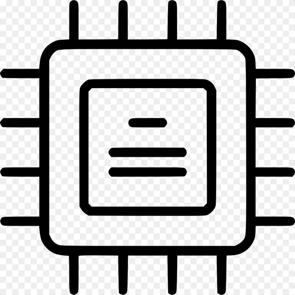Cpu Processor Chip Microchip Chipset Hardware Comments Tap Line Drawing, Electrical Device, Electronics, Switch, Device Png