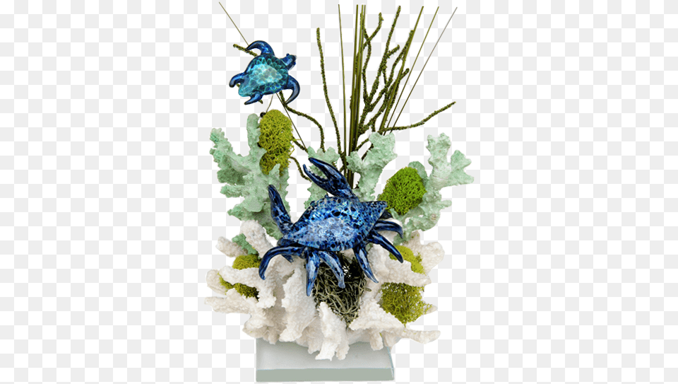 Crab And Turtle Coral Pet Cremation Sculpture Craft, Flower, Flower Arrangement, Plant, Accessories Png