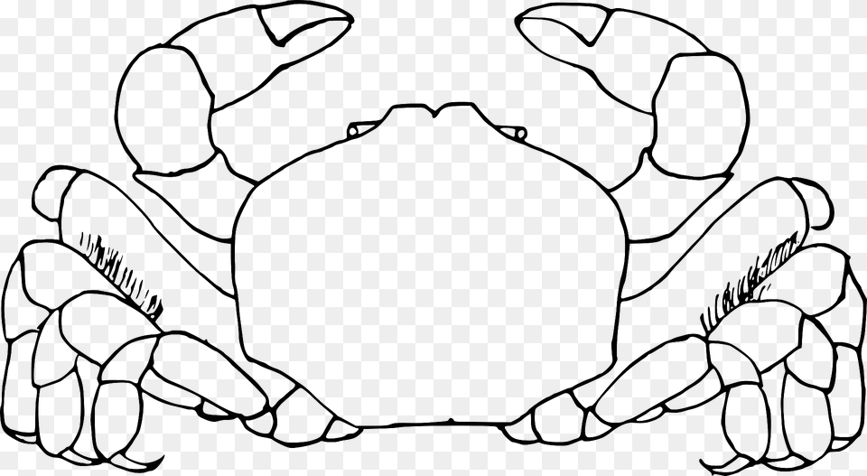 Crab Black And White Clipart, Seafood, Food, Animal, Invertebrate Png