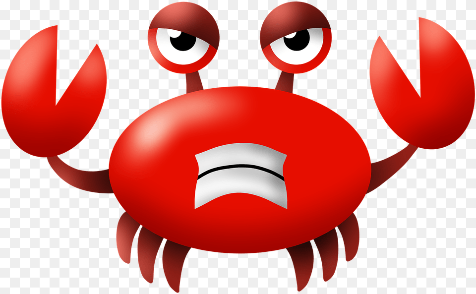 Crab Crabby Angry Free Image On Pixabay Cartoon Crab Angry, Food, Seafood, Animal, Invertebrate Png