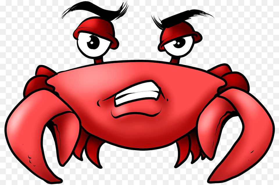 Crab Crabby Angry Free On Pixabay Cartoon Crab Drawing, Seafood, Food, Animal, Sea Life Png Image
